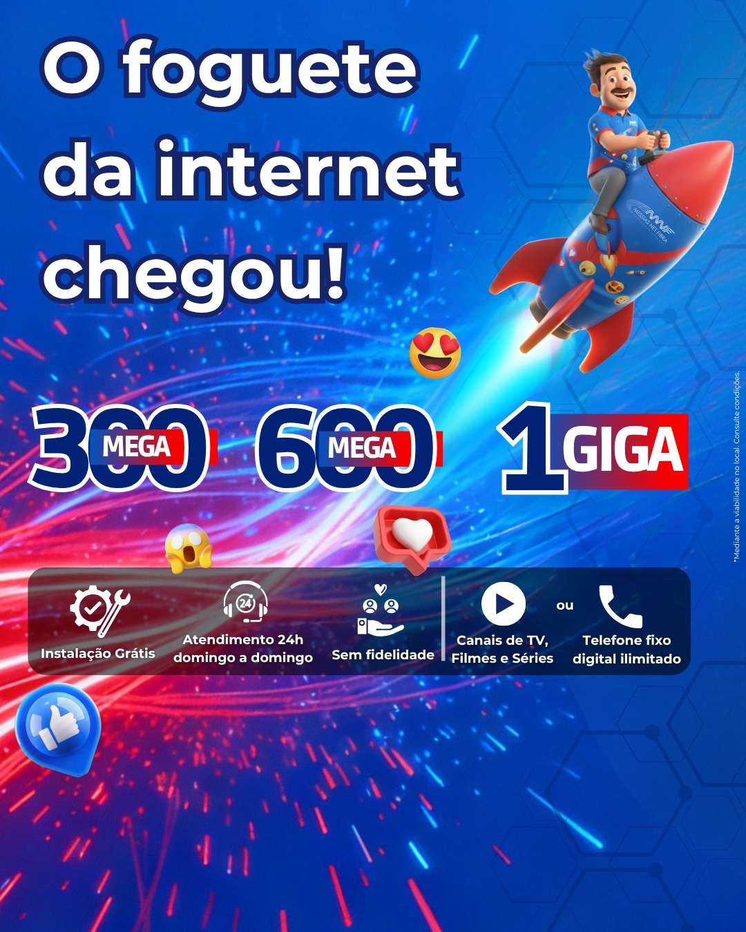 O foguete da internet chegou! (Post para Instagram (45))